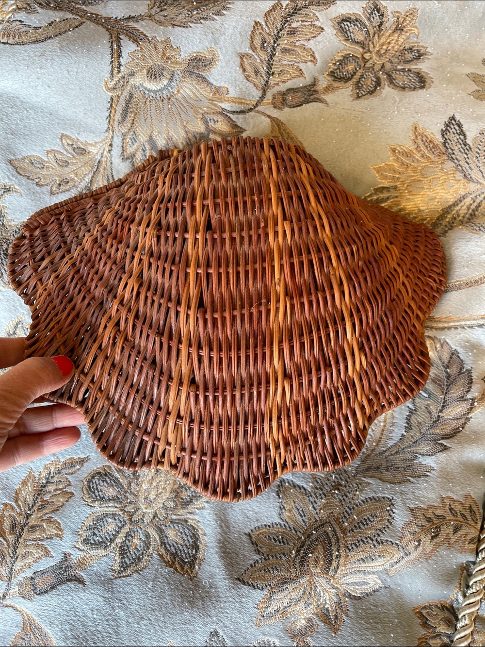 Woven Rattan Decorative Tray - Warm Brown
